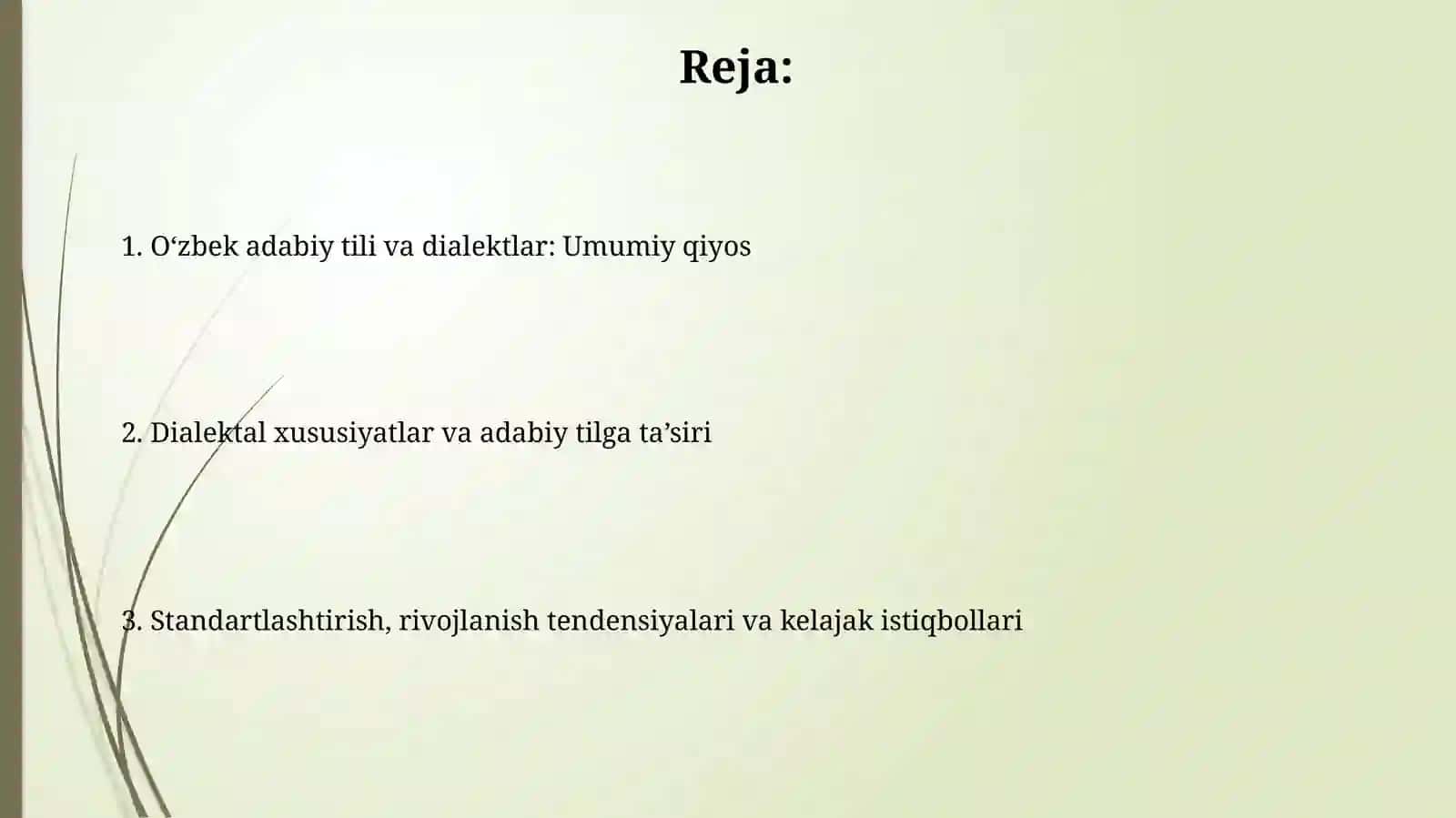 O`zbek adabiy tili va uningshevalargamunosabati 2