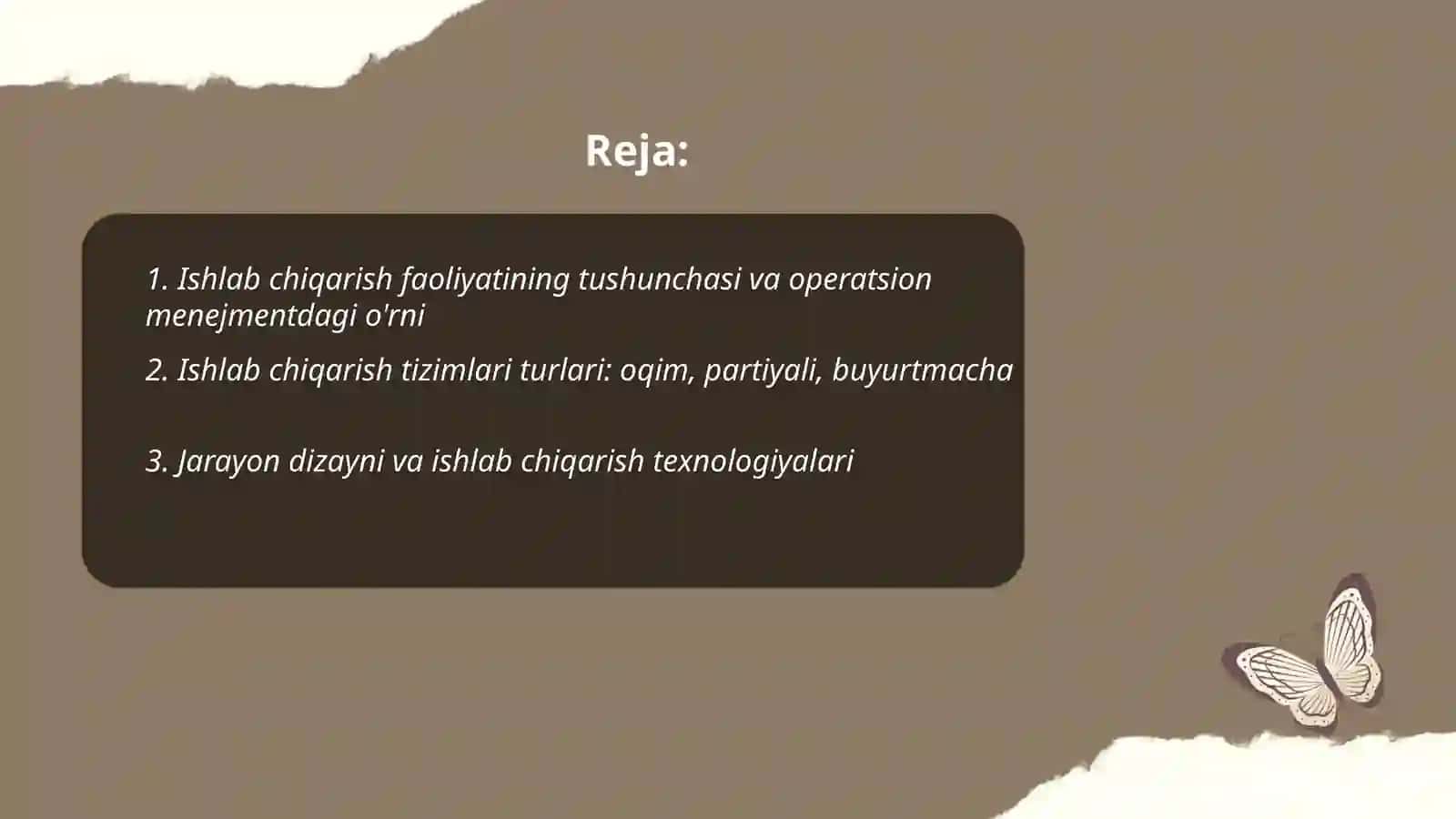 Ishlab chigarish faoliyati operatsion menejment ob'ekti sifatida 2