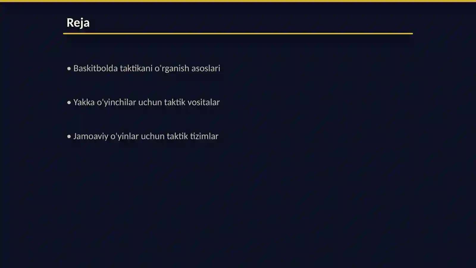 Baskitbolda taktikani o'rganish asoslari 2