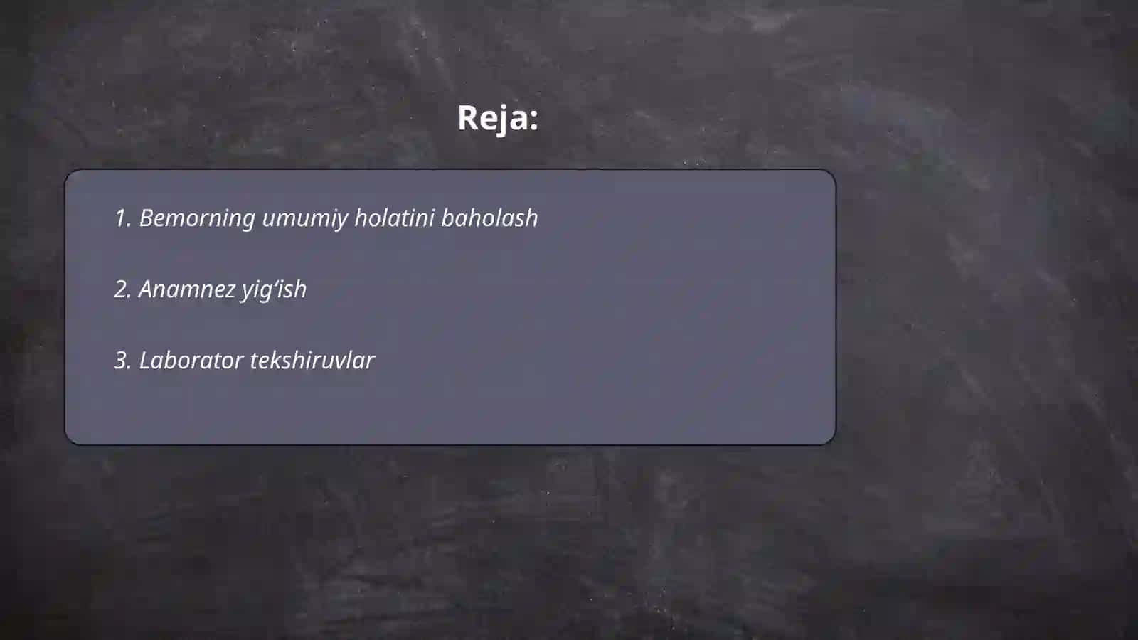 Xirurgik bemorlarni tekshirish operatsiyadan oldingi davr 2