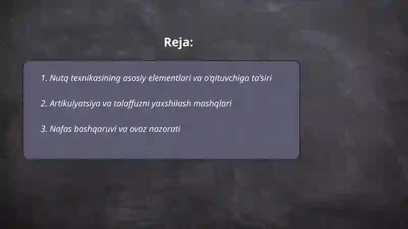Nutq texnikasi va notiqlik madaniyati 2