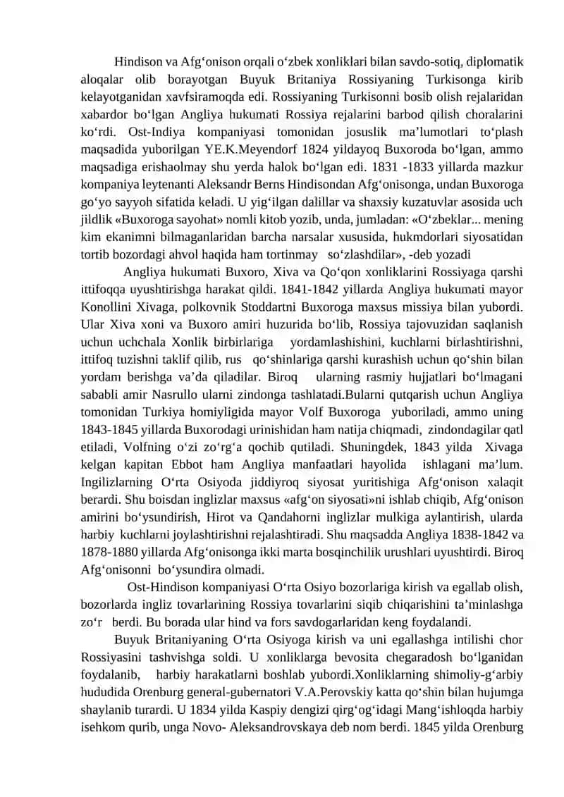O‘rta Osiyo xonliklarini Rossiya imperiyasi tomonidan bosib olinishi 2