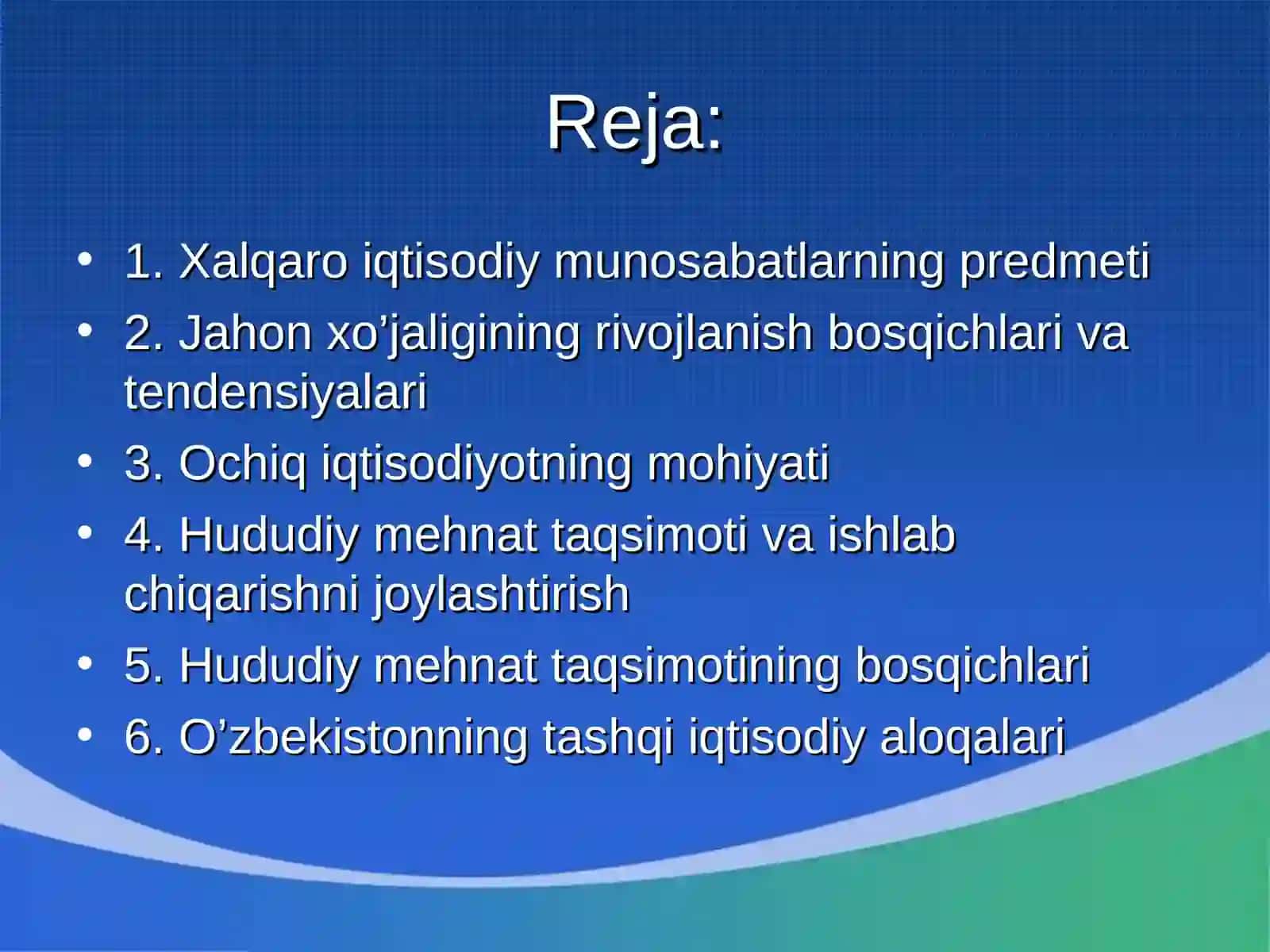 Xalqaro iqtisodiy integratsiyaning shakllari va amal qilish xususiyatlari 2