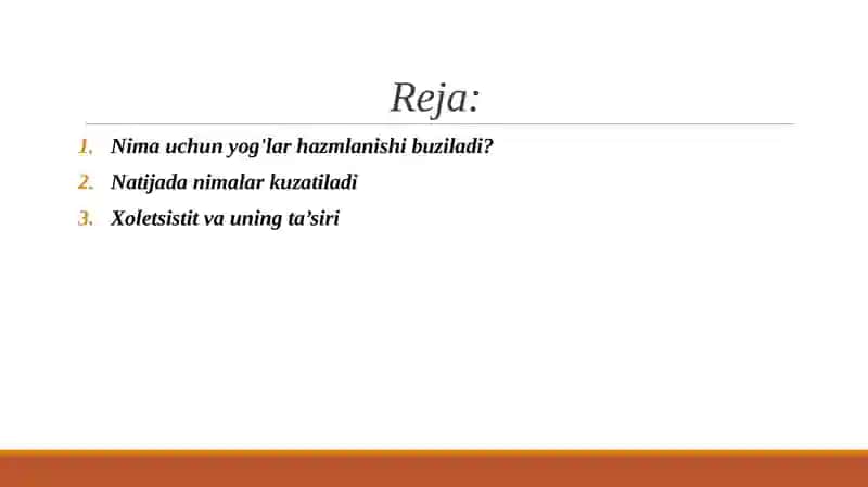 Xoletsistitlarda yogʻlar hazmlanishining buzilishi 2