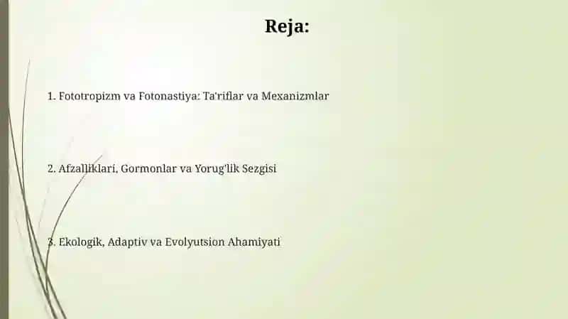 Fototropizm va Fotonastiya: Ta'riflar va Mexanizmlar 2