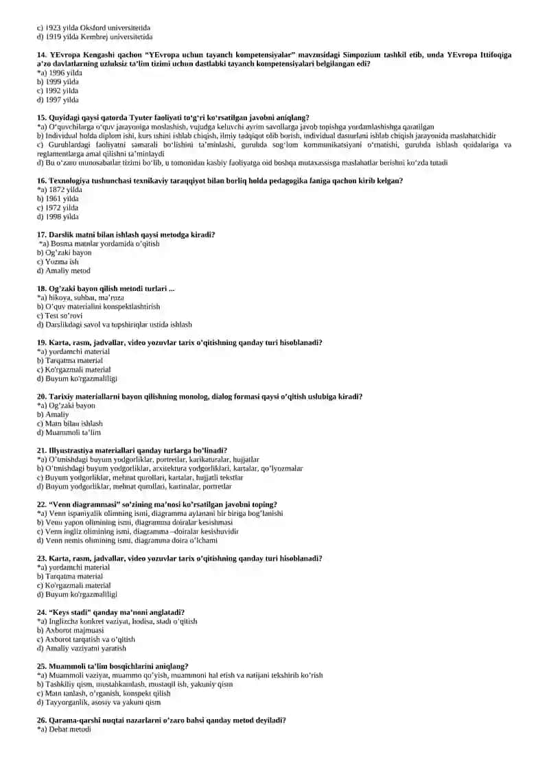 Mutaxassis bloki TARIX 2