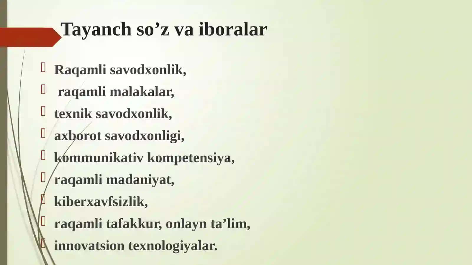 RAQAMLI SAVODXONLIK VA MALAKALAR 2