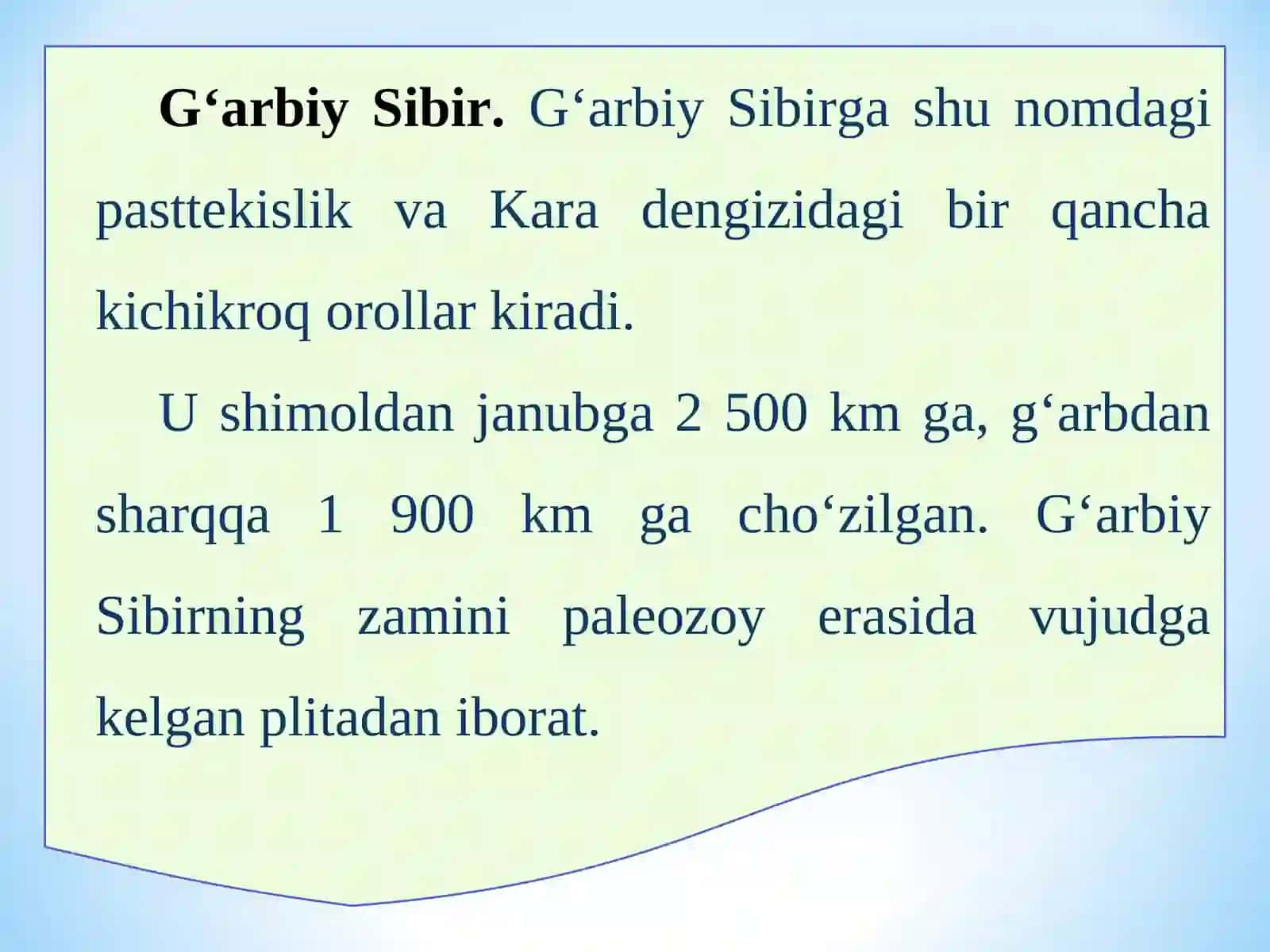 G‘arbiy va Sharqiy Sibir 2