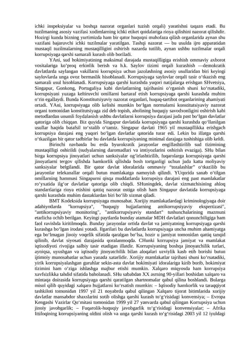 Korrupsiya qarshi kurashishning jahon tajribasi 2