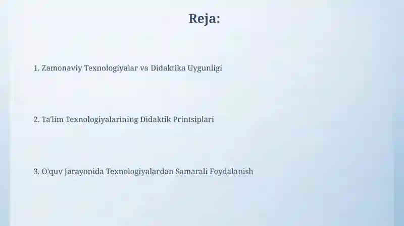 Texnologiya taʼlimining didaktik tamoyillari 2