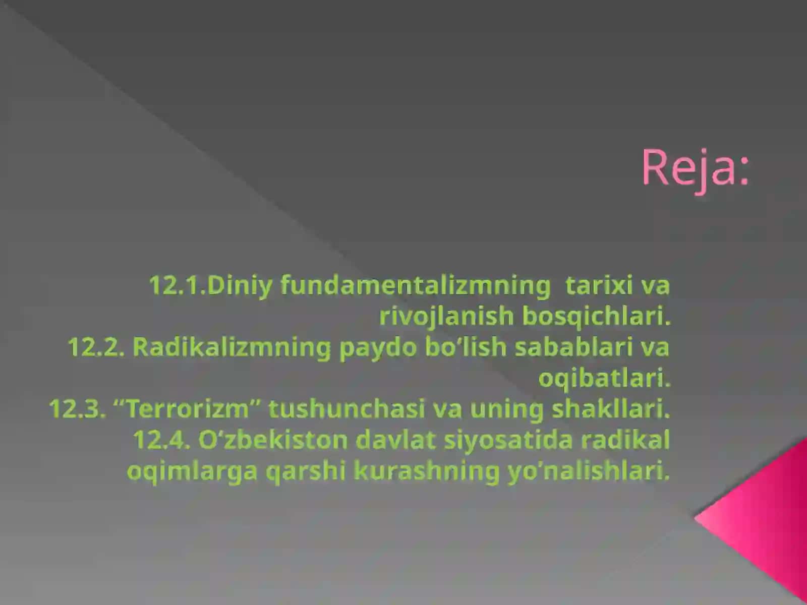 12-mavzu.Diniy fundamentalizm,radikalizmva terrorizmningtarixivahozirgizamon 2