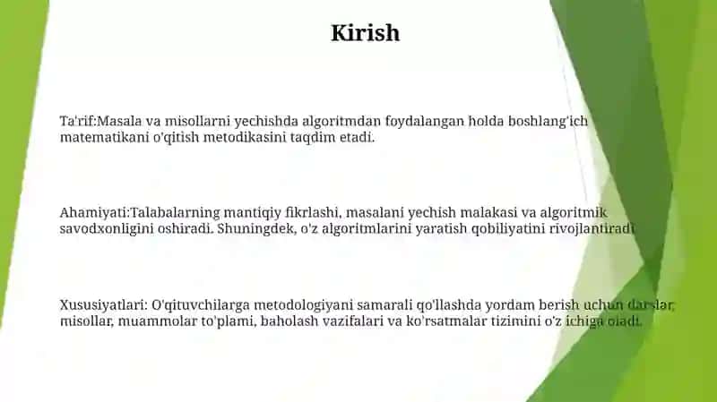 Boshlang'Ich Sinf Matematika Darslarida Misol Va Masalalarni Yechishda Algoritmlardan Foydalanish Metodikasi 2