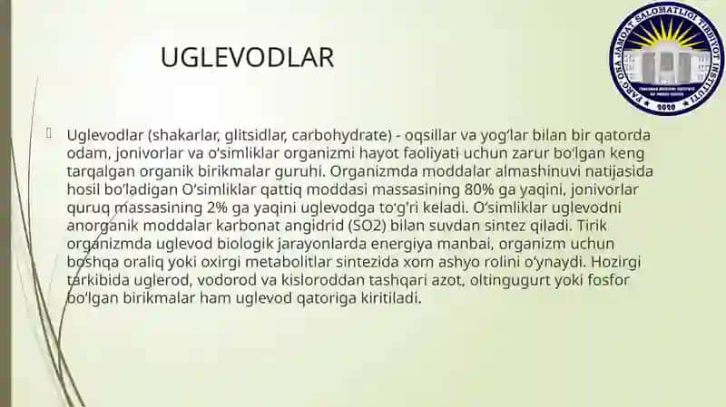 Uglevod almashinuvi boshqarilishining buzilishi 2