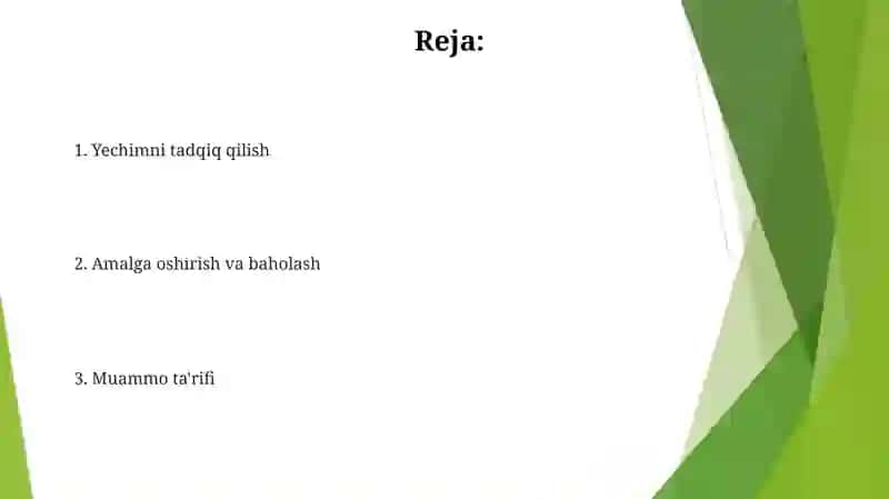 Yechimni tadqiq qilish 2