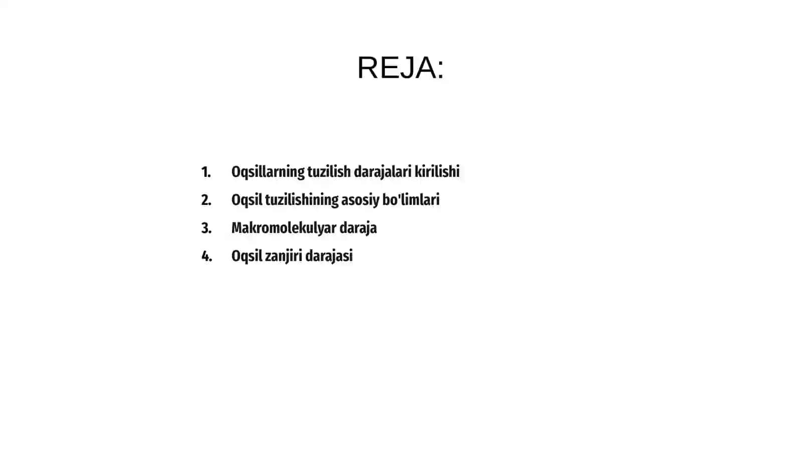 Biorganik kimyo fanidan mustaqil ish taqdimoti 2