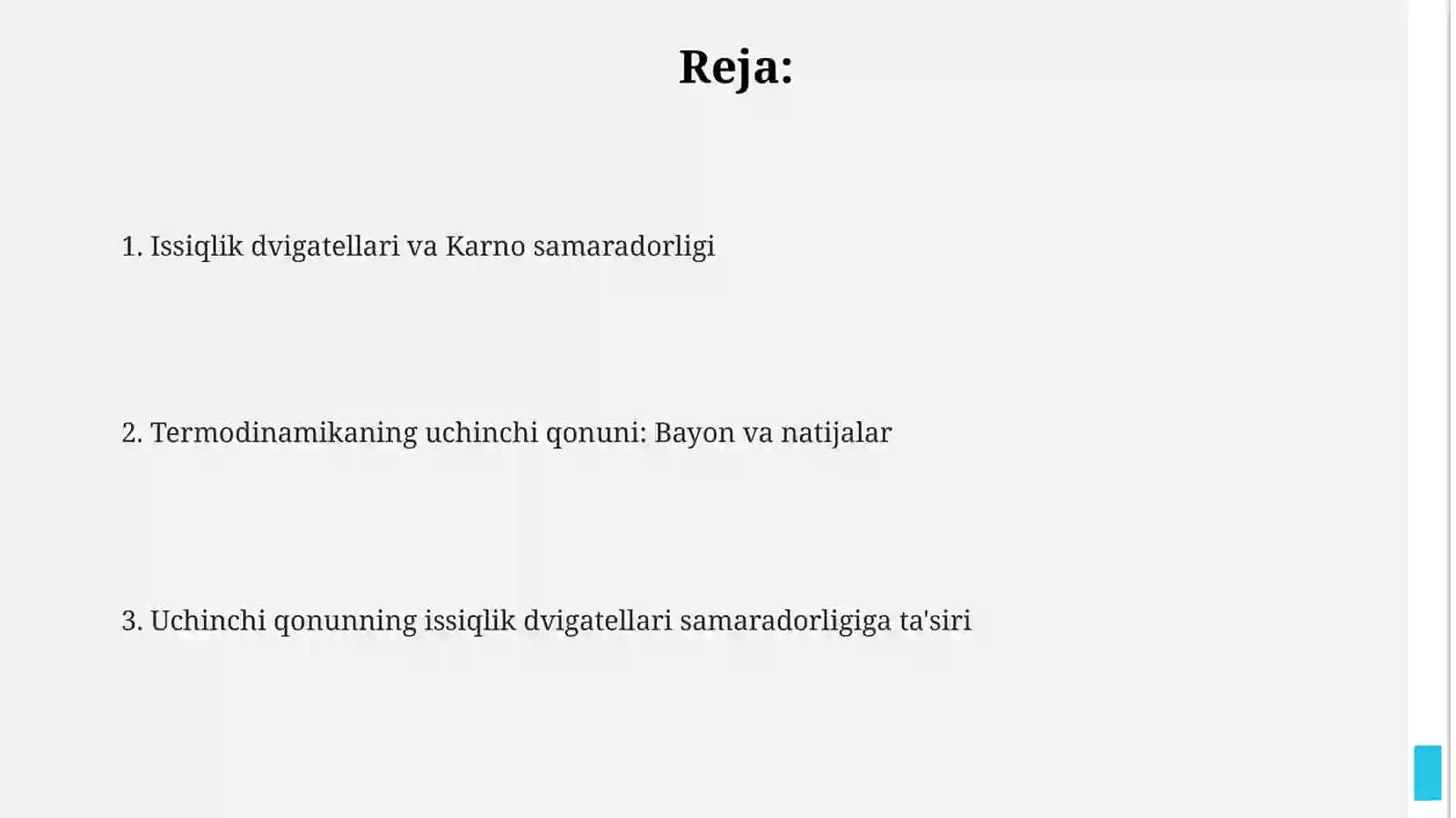 Termodinamikaning uchinchi qonuni 2