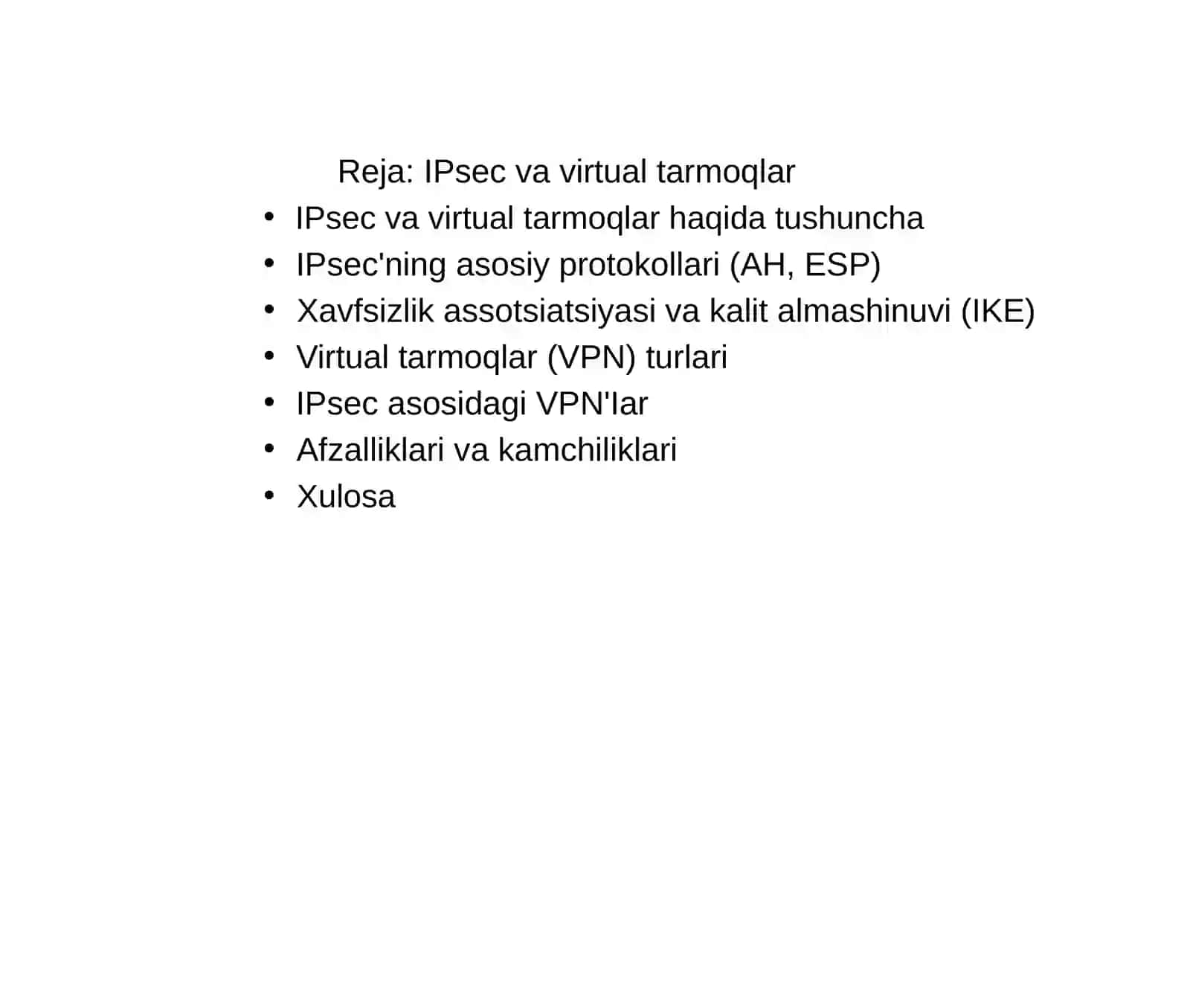 IPSEC VA VIRTUAL TARMOQLAR 2