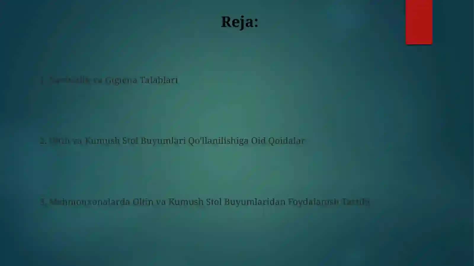 Mehmonxonalarda oltin va kumush idishlardan foydalanish tartib-qoidalari 2