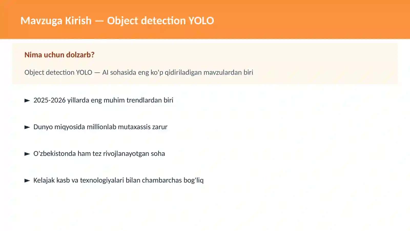 AI | DEEP LEARNING VA NEYRON TARMOQLAR 2