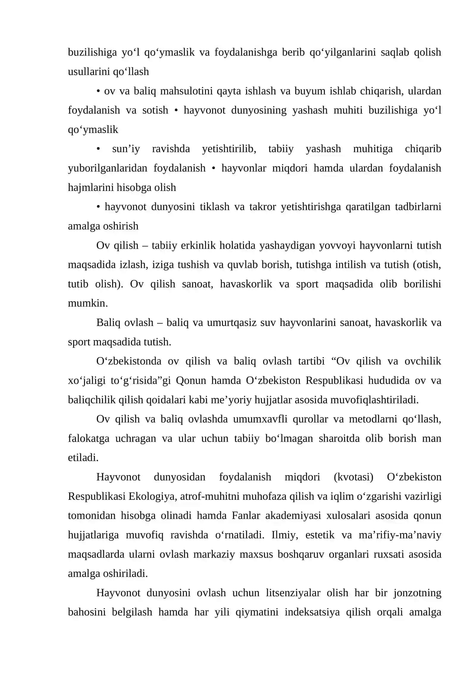 Hayvonot dunyosidan foydalanish tartibi va undan foydalanishga oid huquqbuzarliklar uchun javobgarlik 2