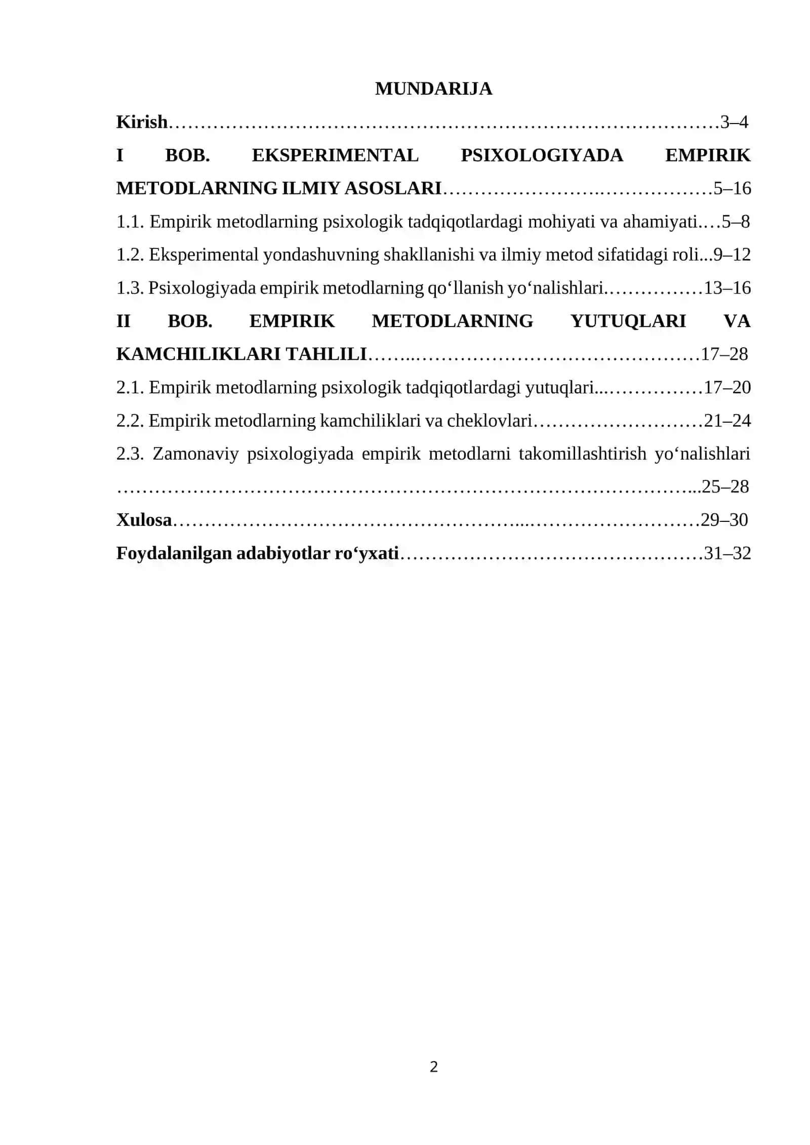 Eksprimental psixologiyada emprik metodlarning yutuq va kamchiliklari 2