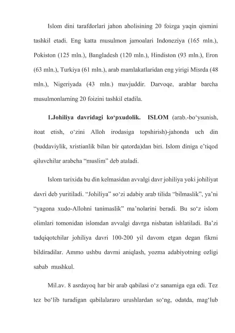 Islom tafakkuri va madaniyatining shakllanish bosqichlari 2