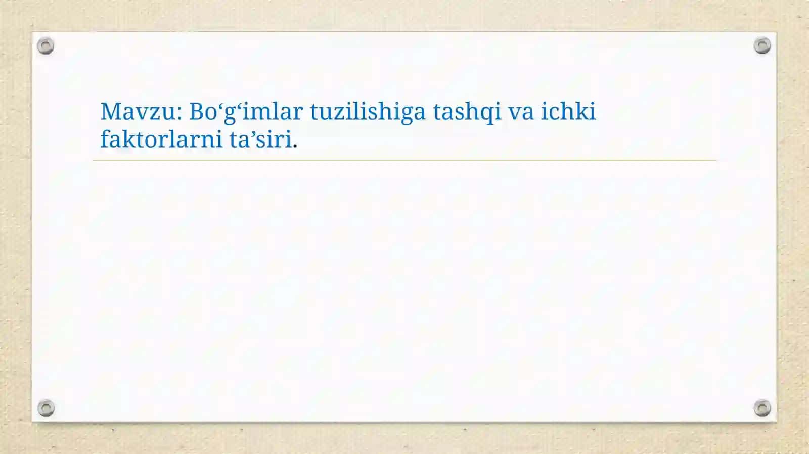 ODAM ANATOMIYASI FANIDAN TAYYORLAGAN MUSTAQIL ISHI 2