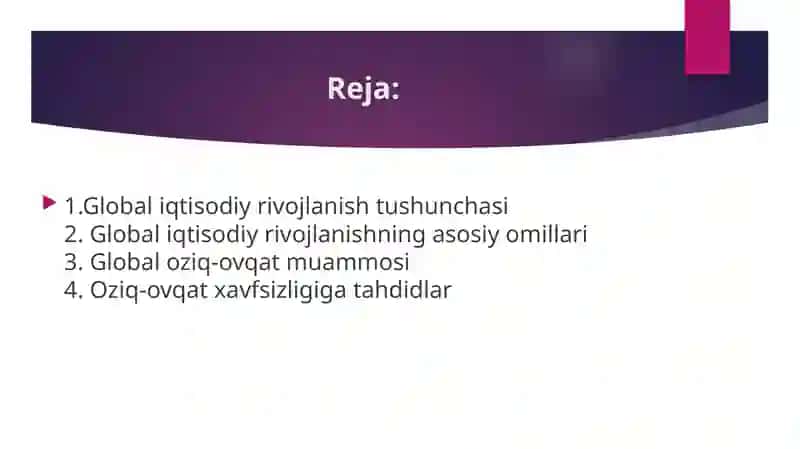 Koʻpchilik davlatlardagi oziq ovqat,demokrafik,global muammolar 2