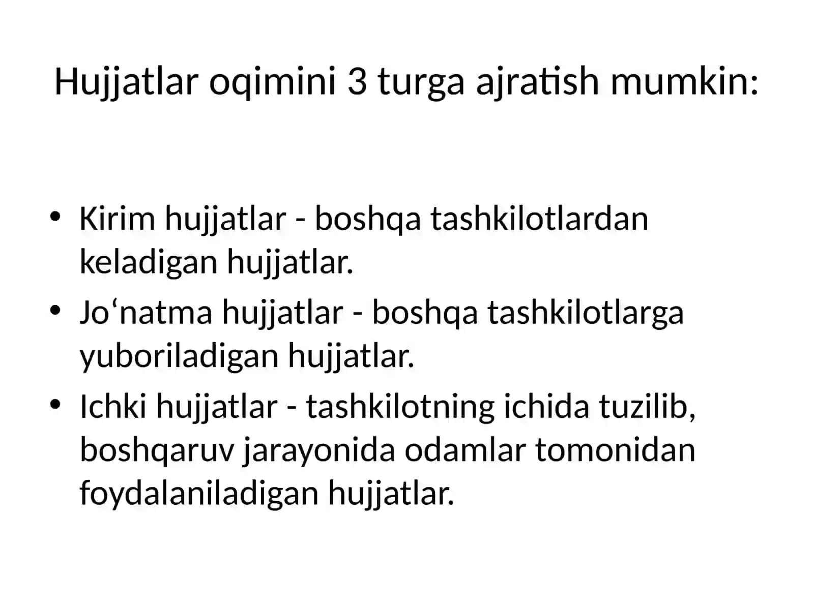 Hujjatlarni sistemaga keltirish va saqlash 2
