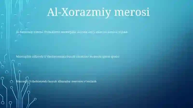 Al-Xorazmiy merosi 2