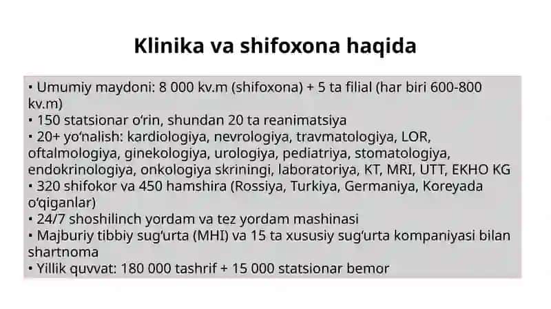 KO‘P TARMOQLI ZAMONAVIY KLINIKA MARKETING REJASI 2