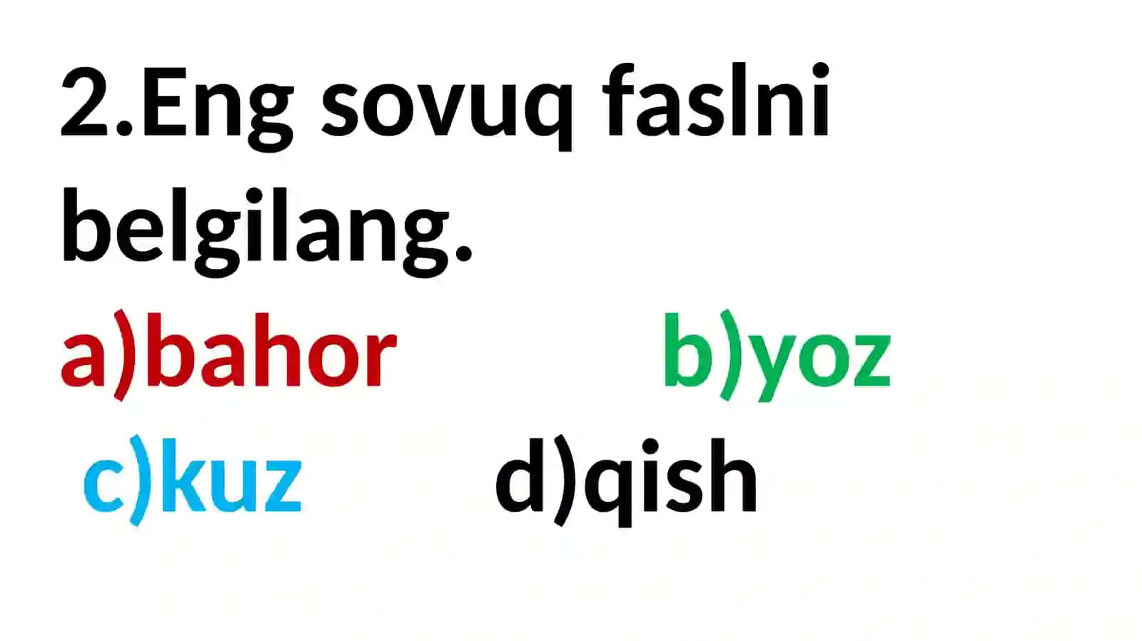 Qanday yog'in turlarini bilasiz? 2