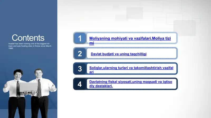 "Moliya tizimi va moliyaviy siyosat" 2