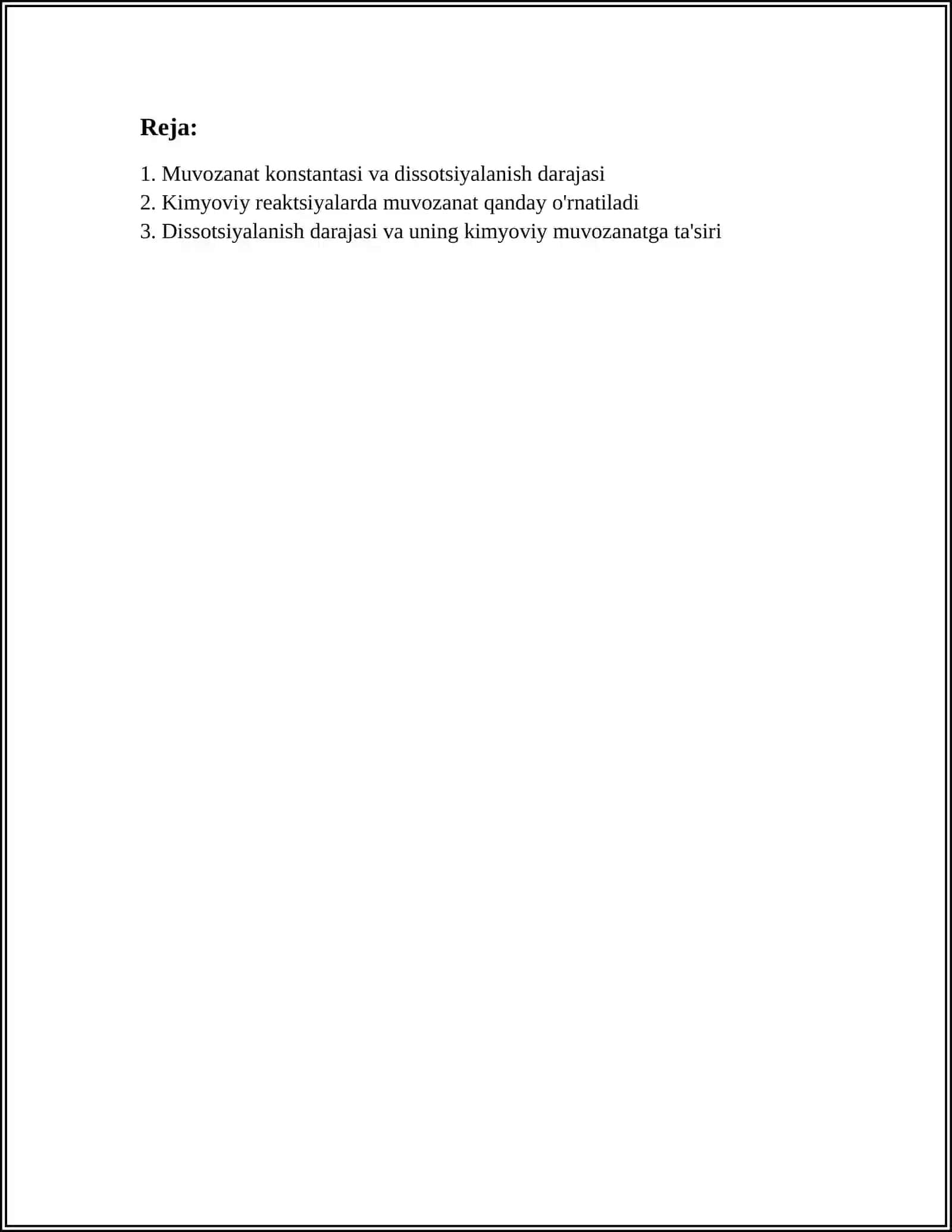 MUVOZANAT KONSTANTASINING DISSOTSIYALANISH DARAJASI ORQALI IFODALANISHI 2