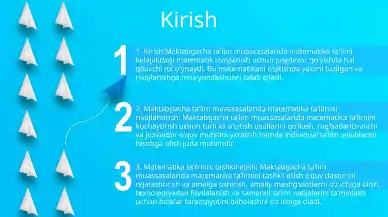 Mttlarda Matematik OʻQitishni Rivojlantirish Va Tashkil Etish 2