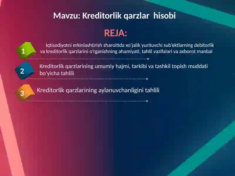 Kreditorlik qarzlar hisobi. 2