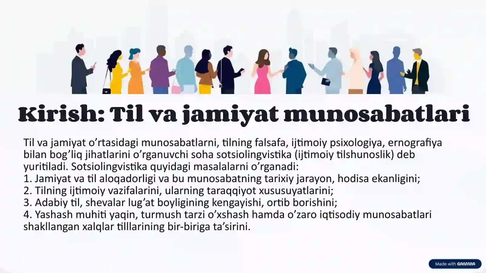 Til va jamiyat munosabatlarini venn diagrammasi yordamida tushuntirish. 2