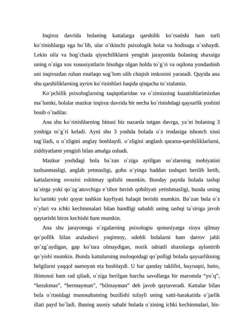 Psixologiyasida bola psixikasining rivojlanishi 2