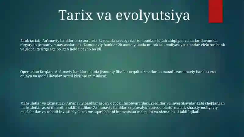 An'Anaviy Va Zamonaviy Banklar Farqlari 2