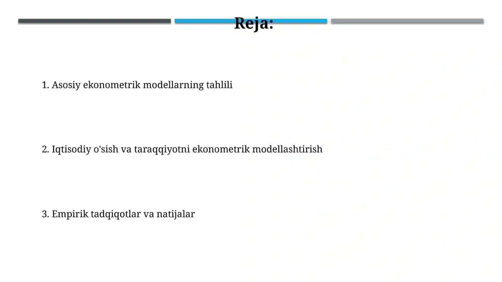 Iqtisodiy o'sish va rivojlanish tahlilining ekonometrik modellari 2
