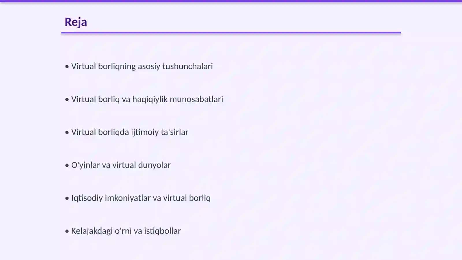 Virtual borliq haqida tahlil etish 2