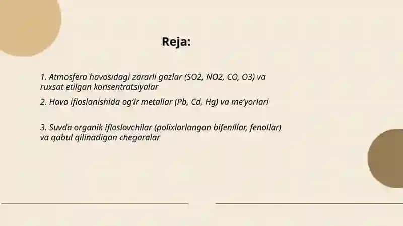 Atmosfera havosidagi zararli birikmalar 2