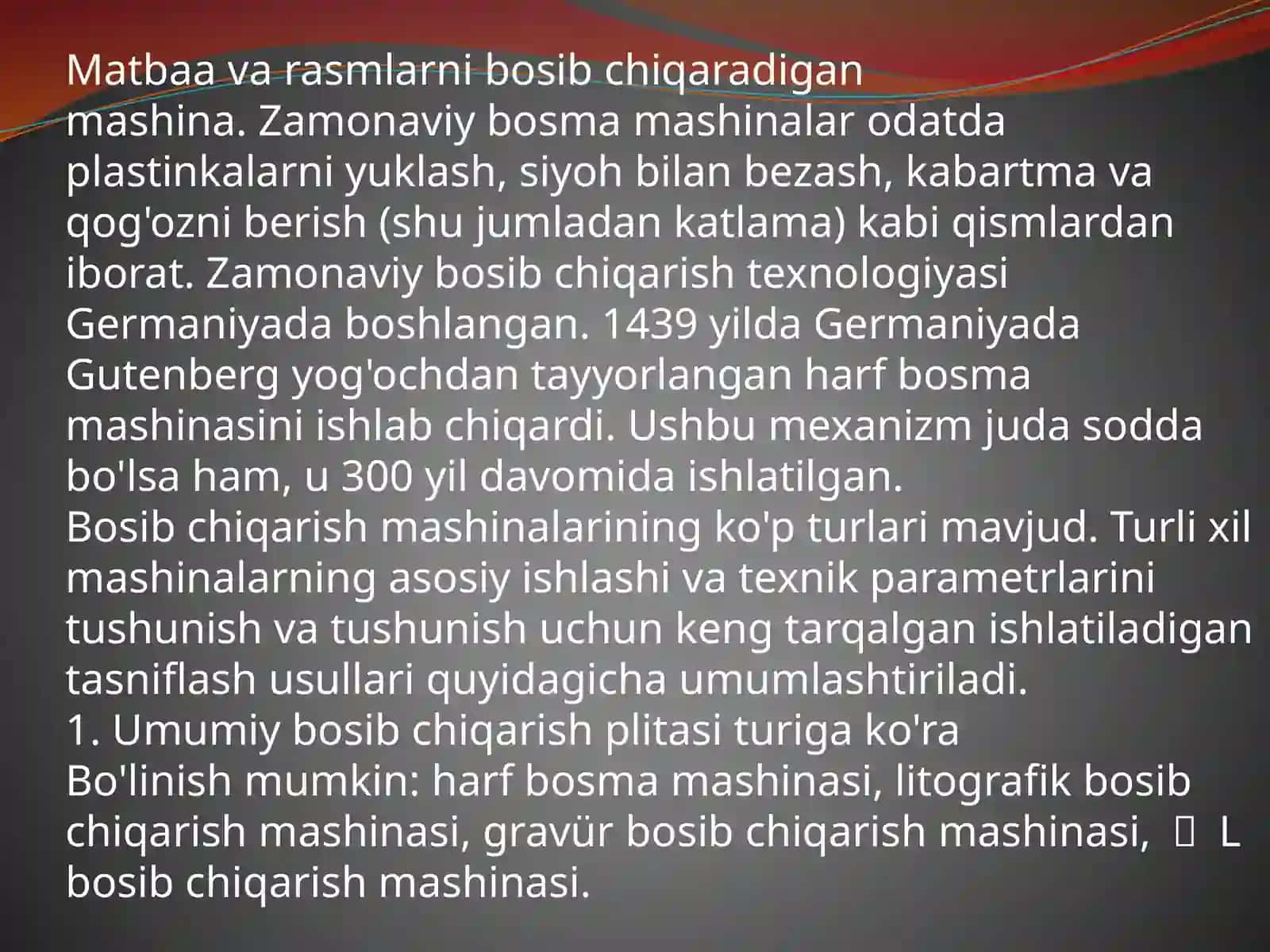 Bosma Mashinalarining Turlari 2