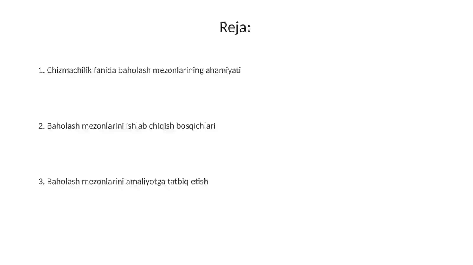 Chizmachilik fanida baholash mezonlarini ishlab chiqish 2