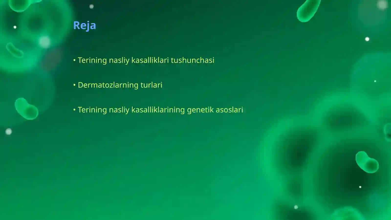 Terining nasliy kasalliklari. Dermatozlar 2