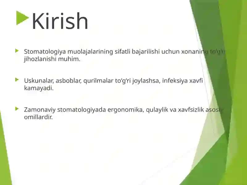 Stomatologiya xonasining jihozlamishi, asosiy stomatologik  uskunalar va vositalar, stomatologik qurilma turlari 2