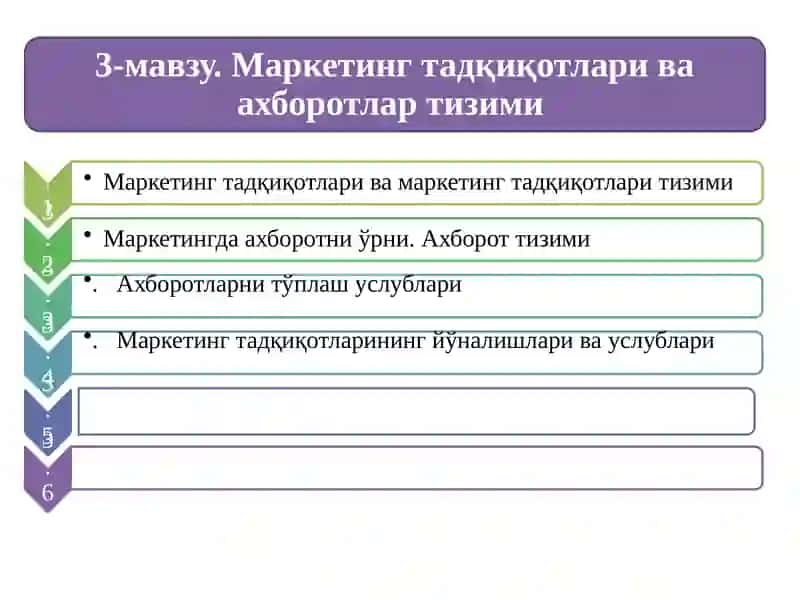 Marketing tadqiqotining tuzilishi (marketing research) 2