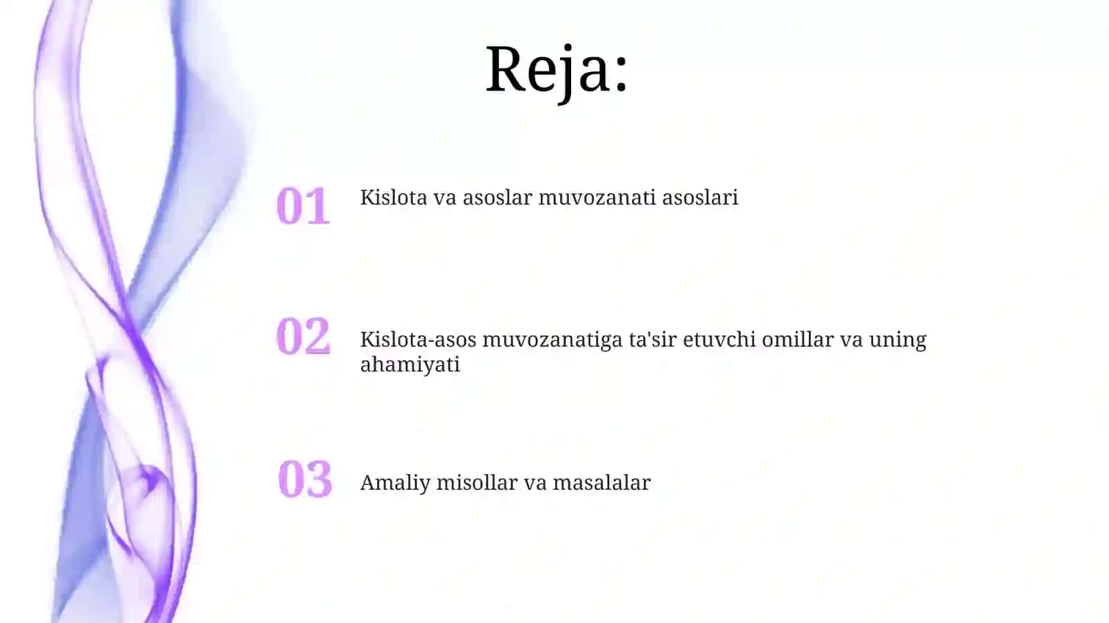 Kislota - asosli reaksiyalarda muvozanat 2