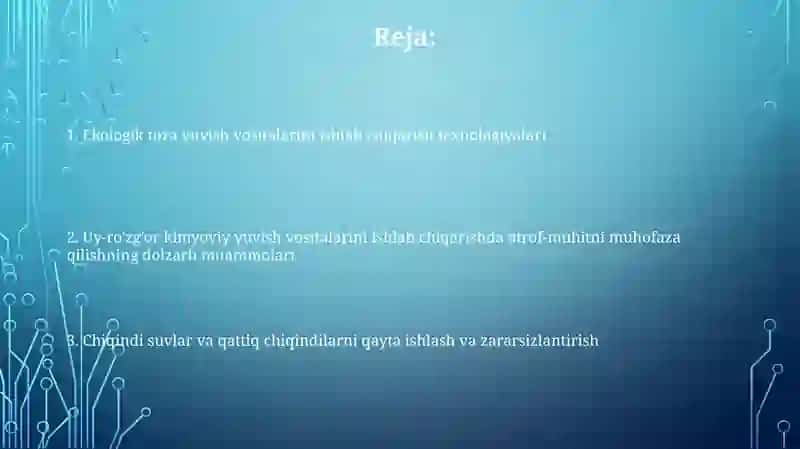 Ekologik kimyoviy yuvish vositalarini ishlab chiqarish 2