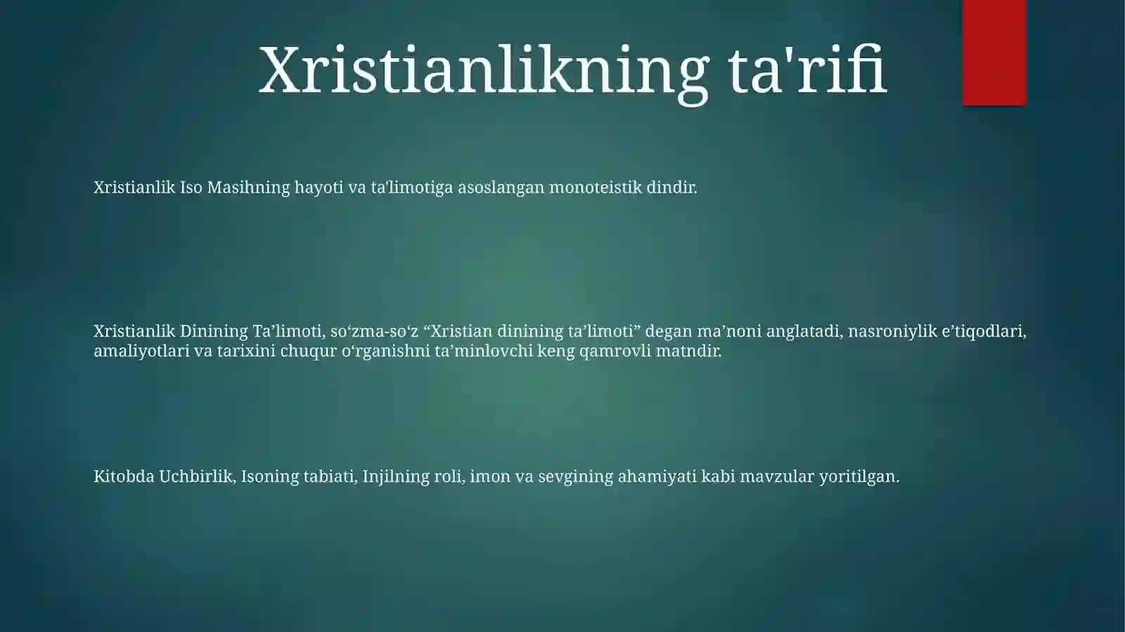 Xristianlik Dinining TaʼLimoti 2